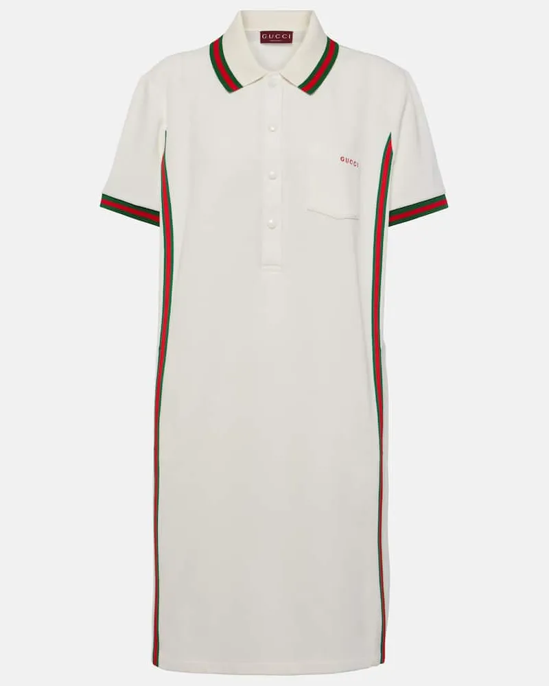 Gucci Polokleid aus Baumwoll-Piqué Weiß