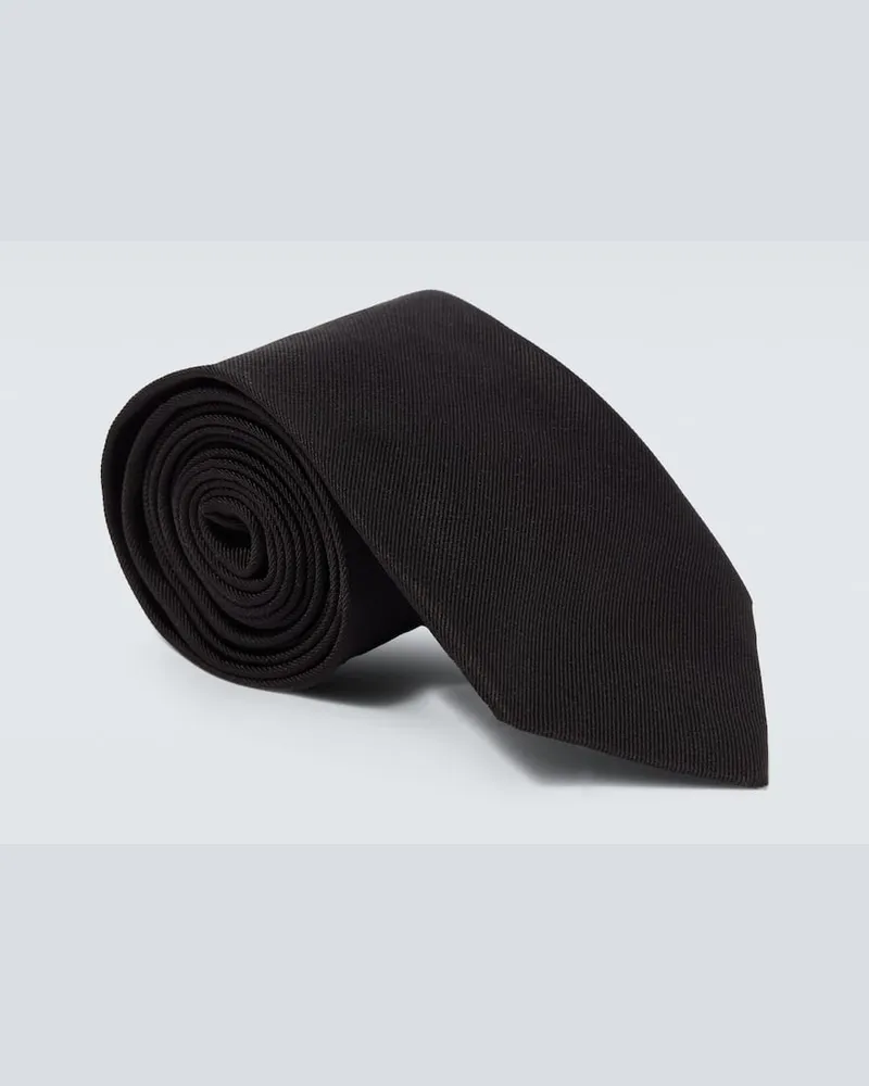 Prada Krawatte aus Seidensatin Schwarz