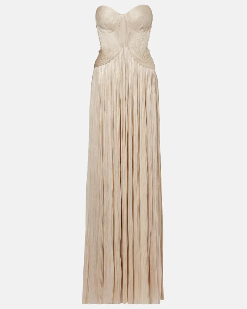 Maria Lucia Hohan Robe Kamina aus Seidentüll Beige