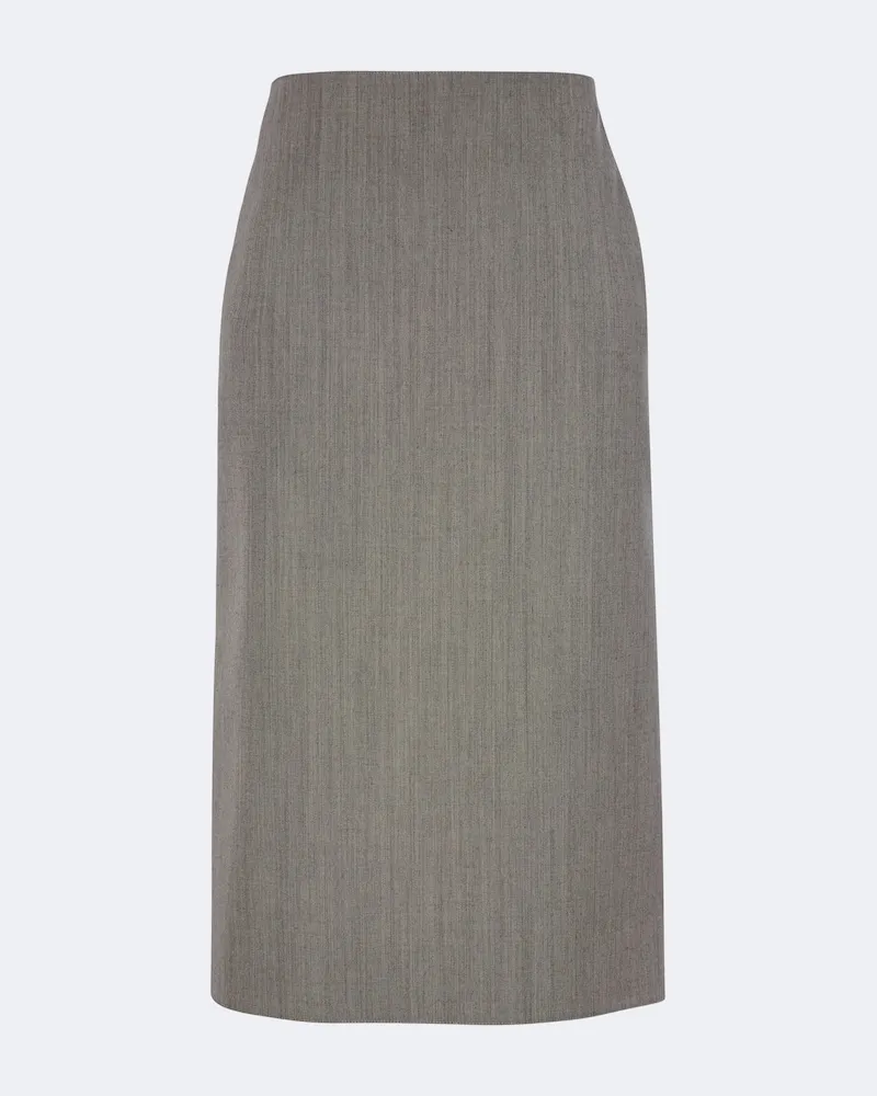 Calvin Klein Midirock Eulalia aus Wolle Grau