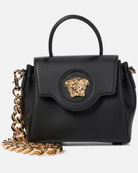 Versace Tote La Medusa Small aus Leder Schwarz