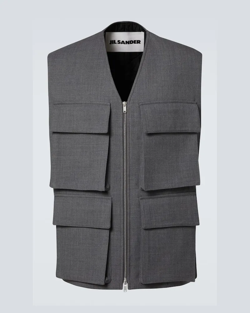 Jil Sander Weste aus Schurwolle Grau