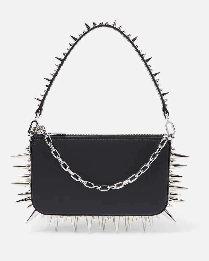 Christian Louboutin Verzierte Schultertasche Loubila Mini aus Leder Schwarz