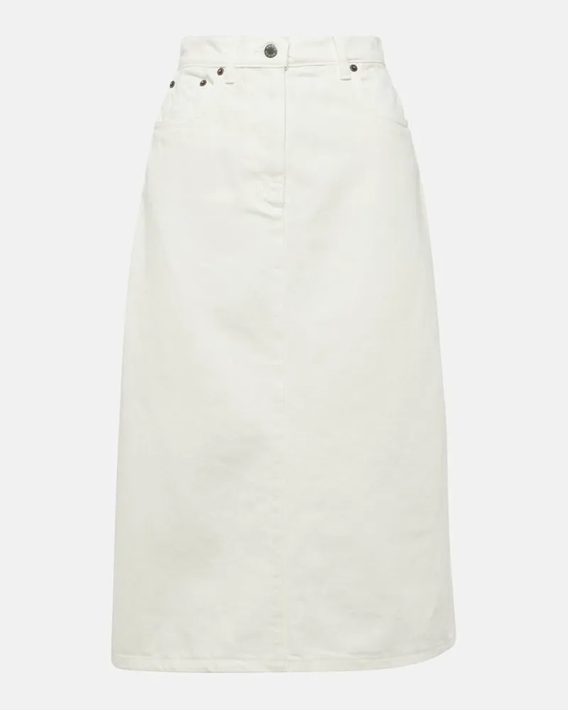 Prada High-Rise-Jeansrock Weiß