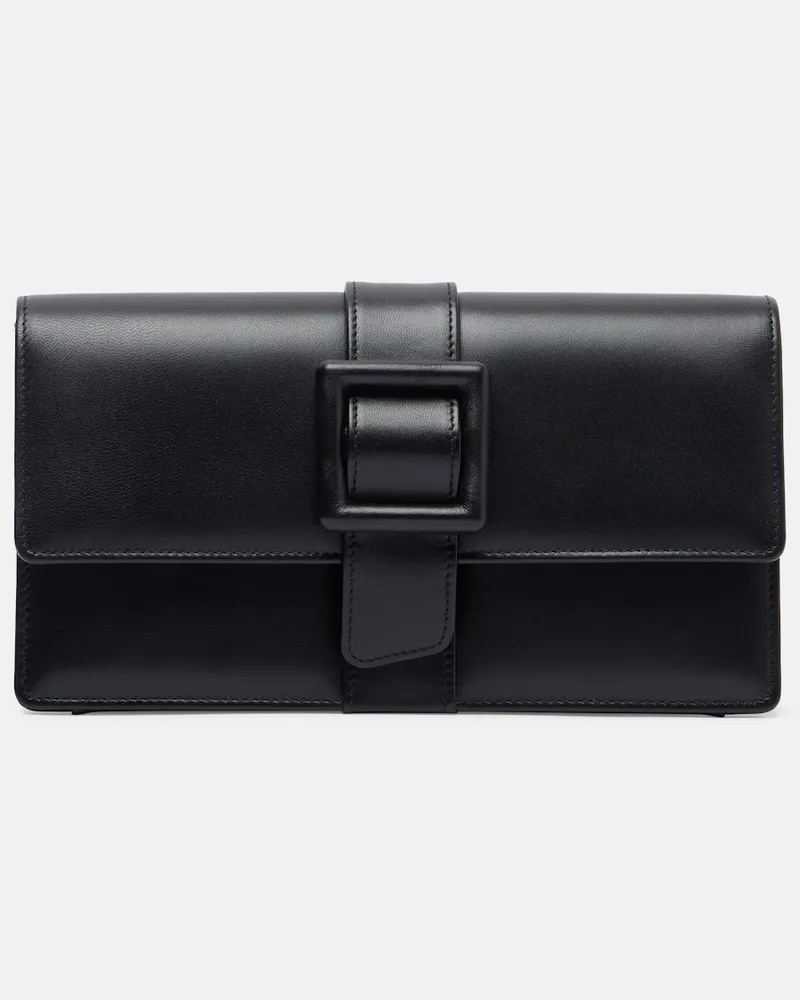 Manolo Blahnik Clutch Maygot aus Leder Schwarz