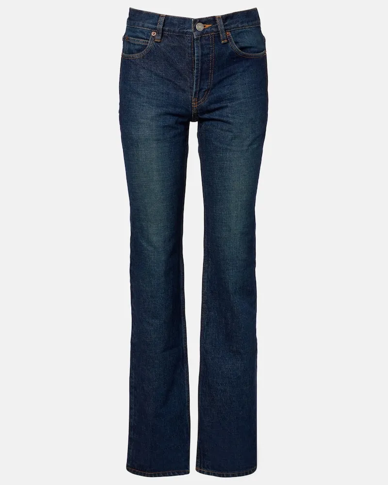 Saint Laurent Mid-Rise Bootcut Jeans Blau