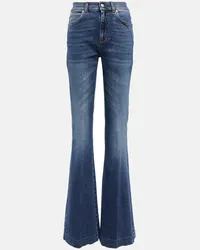 Alexander McQueen High-Rise Flared Jeans Blau