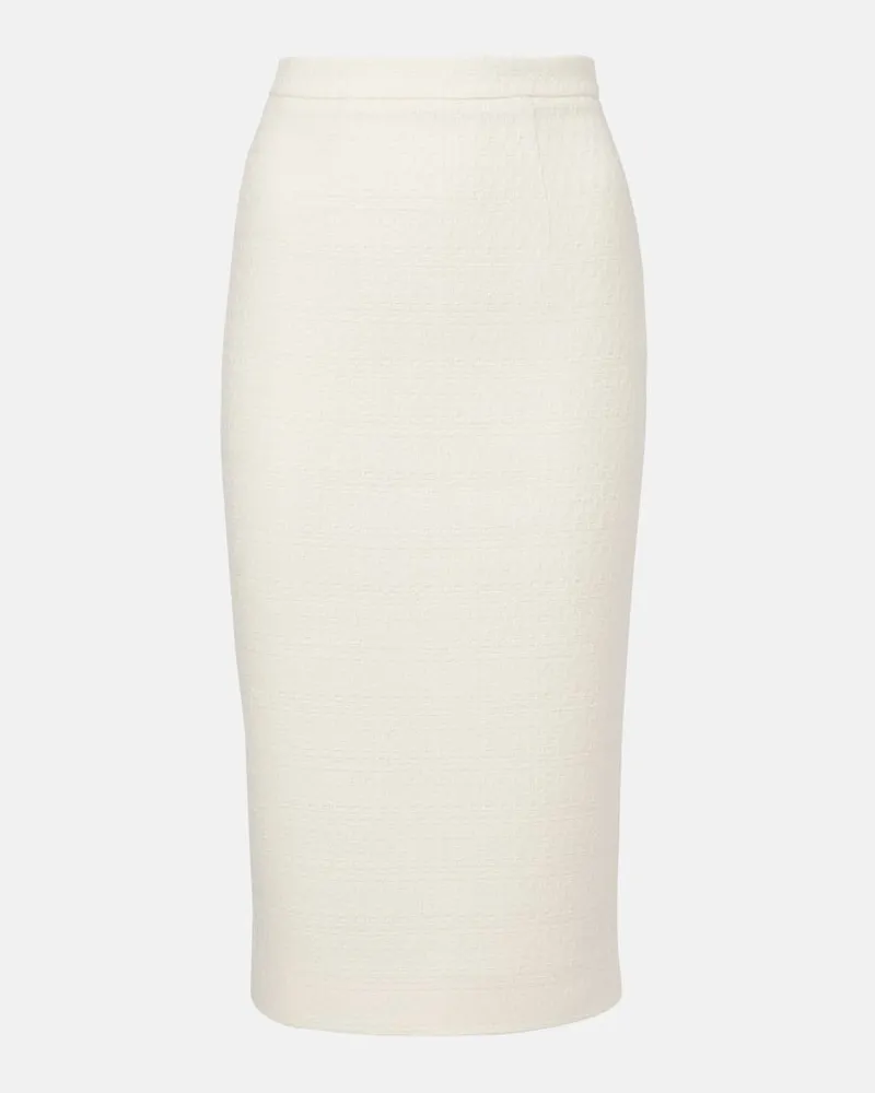 Roland Mouret Bleistiftrock aus Bouclé Weiß