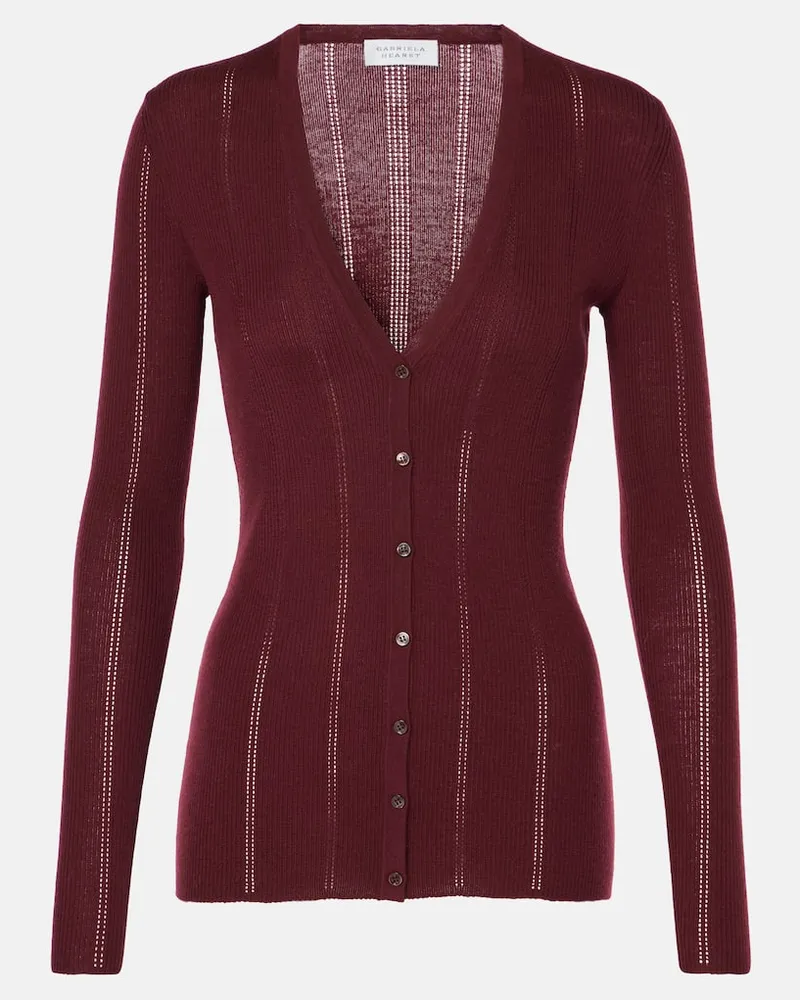 Gabriela Hearst Cardigan Lillian aus Wolle Burgunderrot