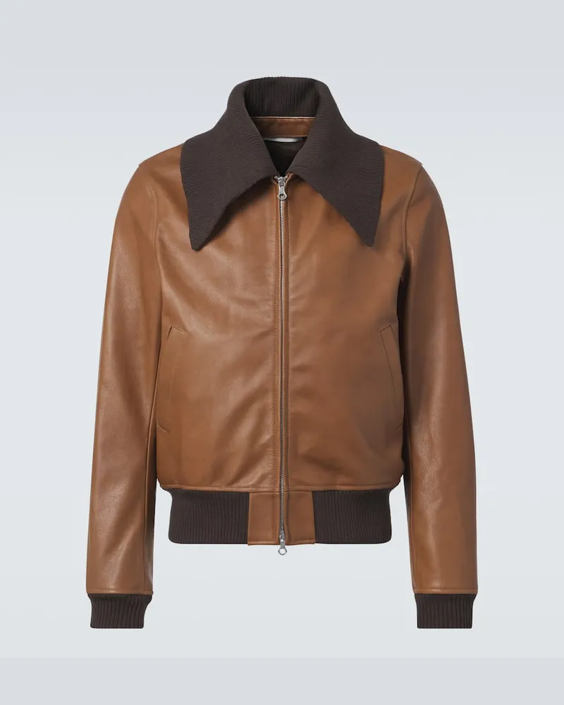 Our Legacy Bomberjacke Pharos aus Leder Braun