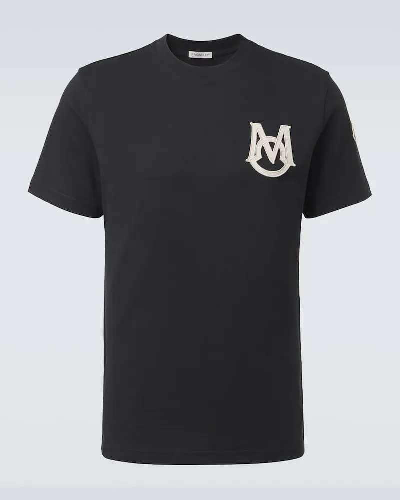 Moncler T-Shirt aus Baumwoll-Jersey Blau