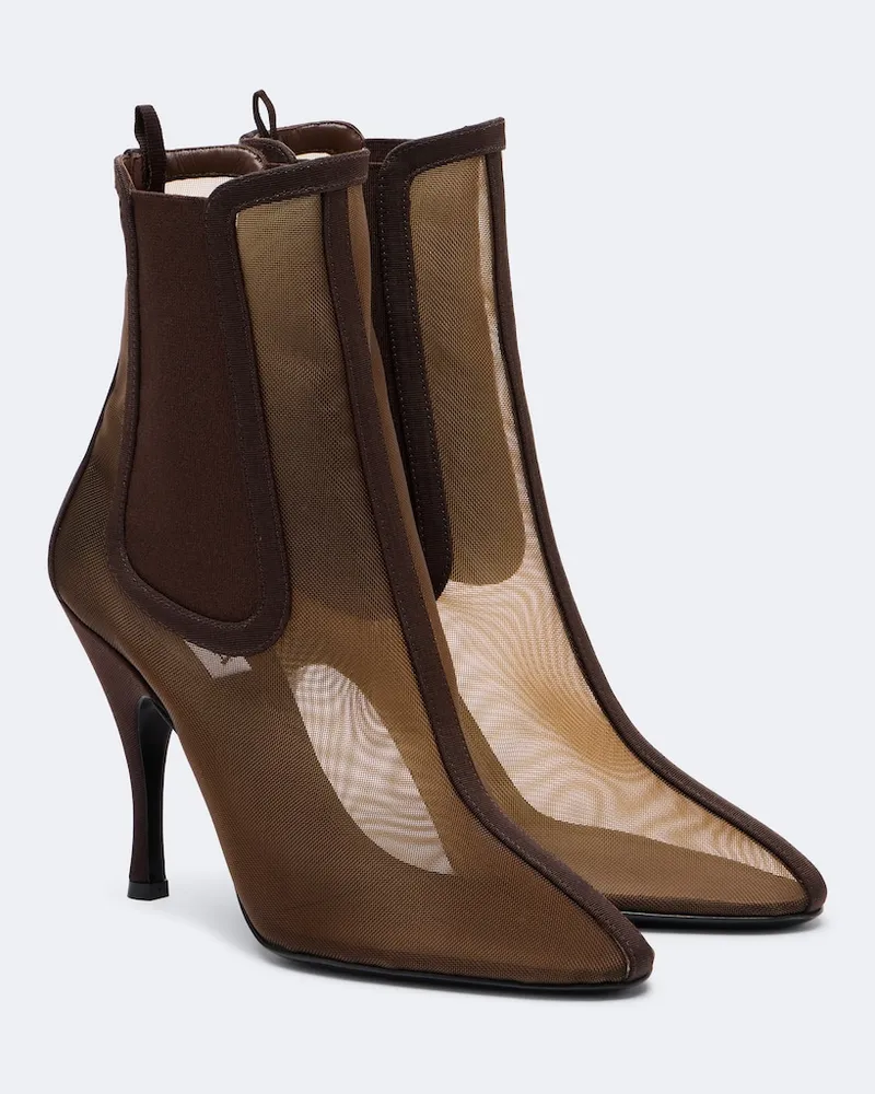 Alaïa Alaïa Ankle Boots aus Mesh Braun