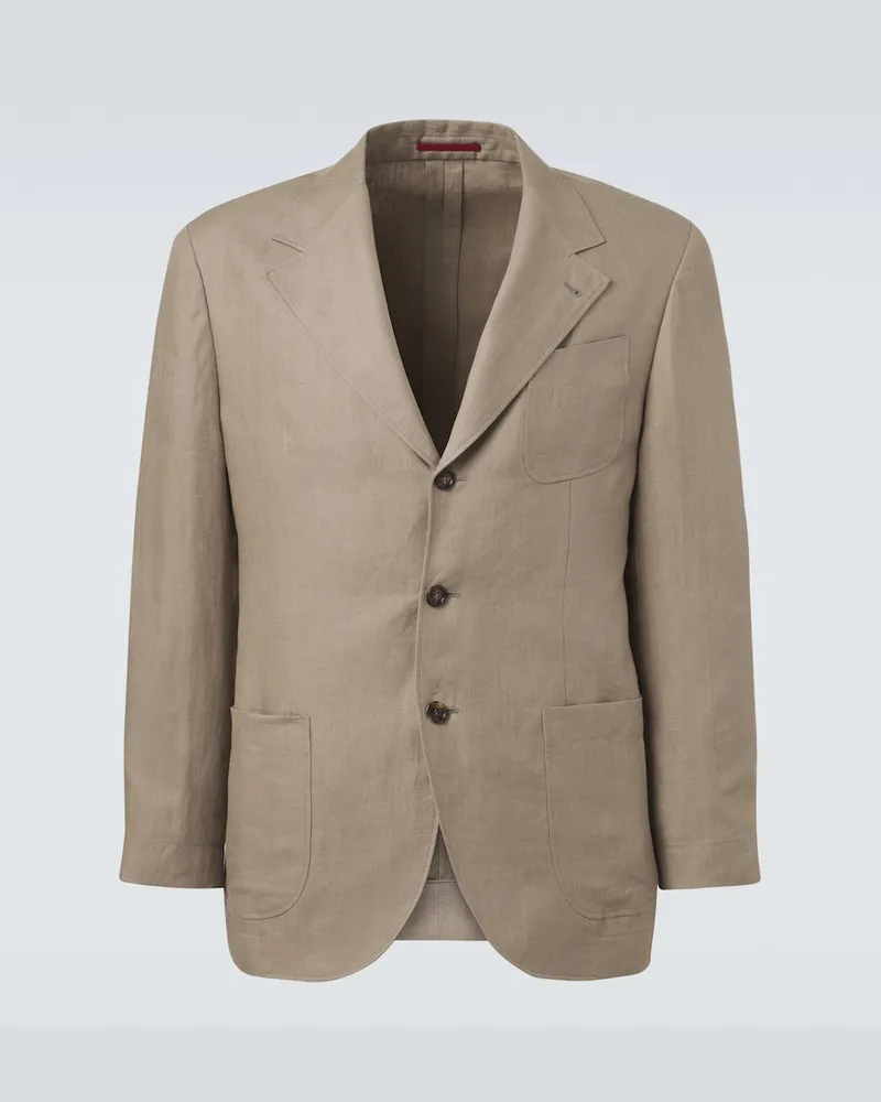 Brunello Cucinelli Blazer aus Leinen Grau