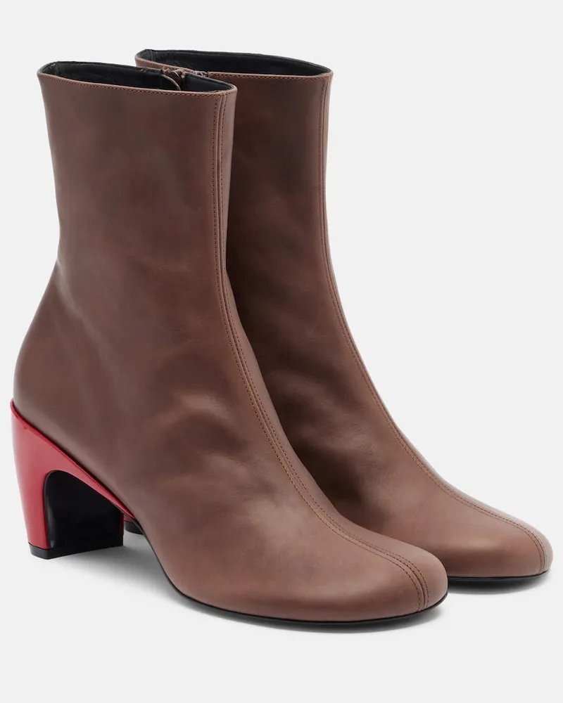 Dries van Noten Ankle Boots 65 aus Leder Braun