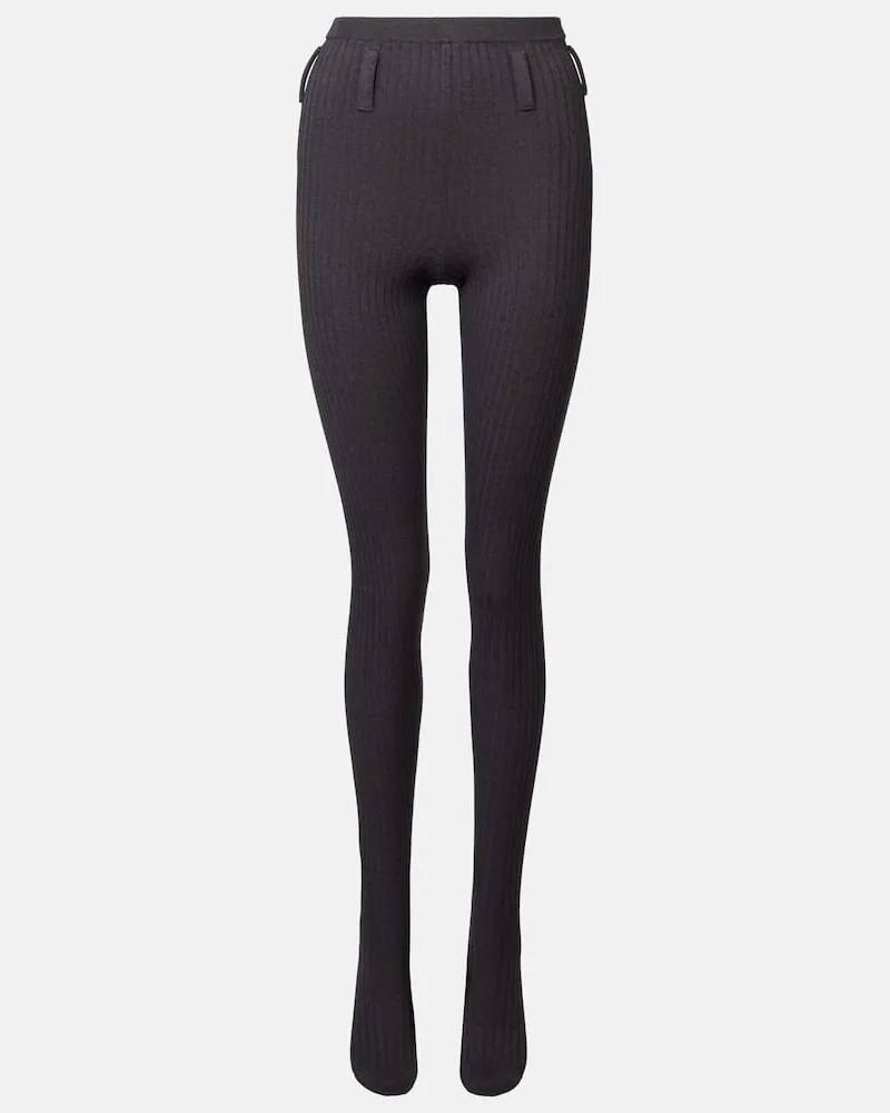 Prada Strumpfhose aus Rippstrick Grau