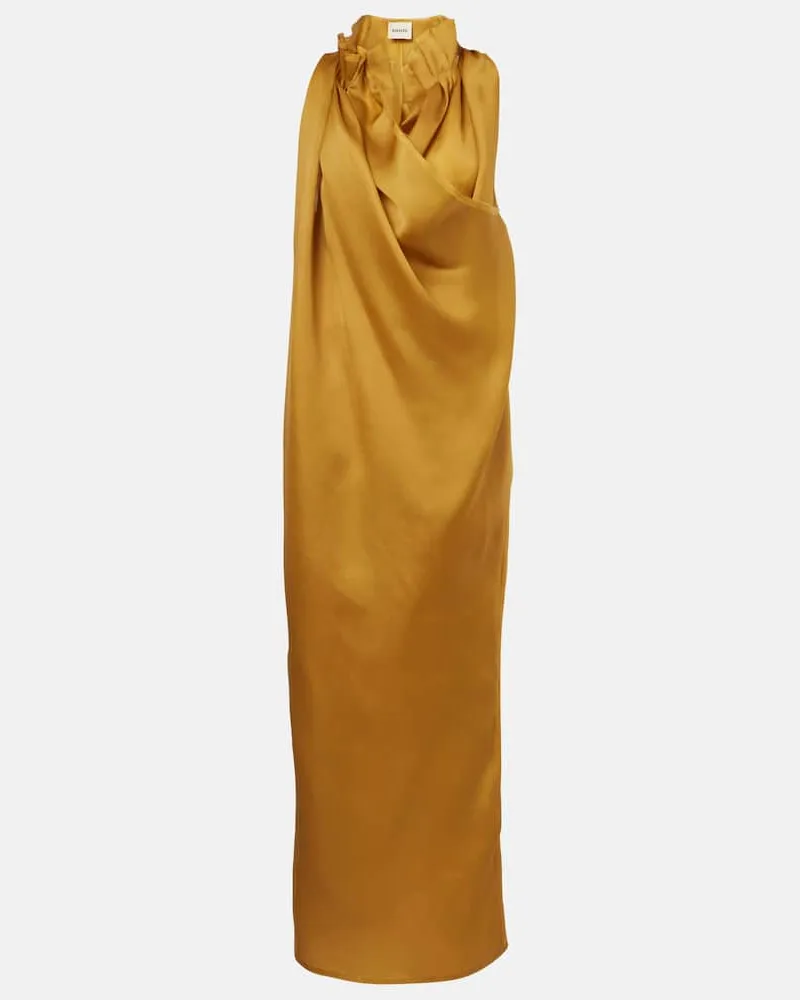 KHAITE Maxikleid Meryl aus Seide Gelb