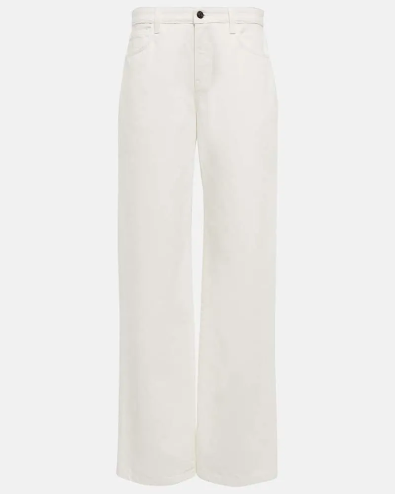 The Row Mid-Rise Wide-Leg Jeans Eglitta Weiß