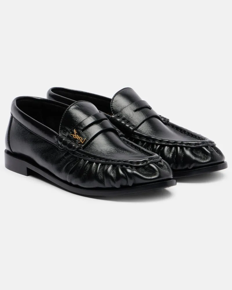 Saint Laurent Loafers aus Leder Schwarz