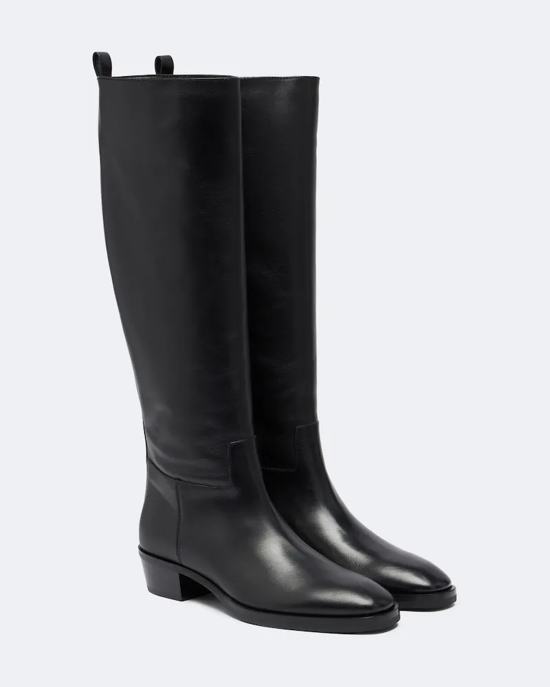 Jimmy Choo Kniehohe Stiefel Mave aus Leder Schwarz