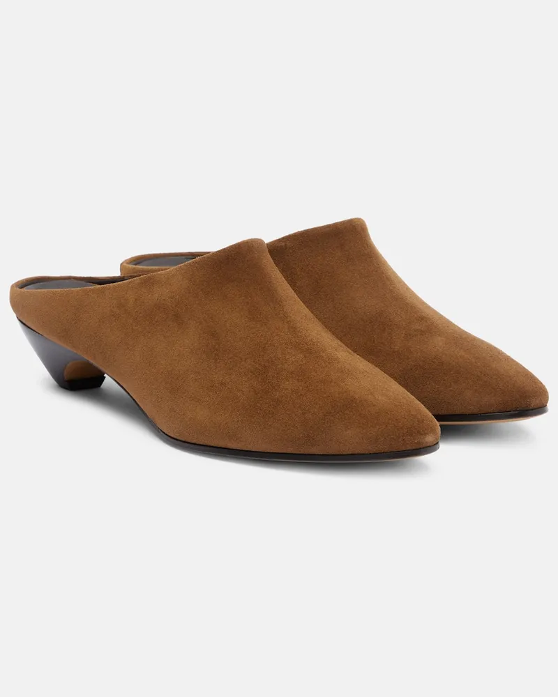Le Monde Béryl Le Monde Béryl Mules Allegra aus Veloursleder Braun