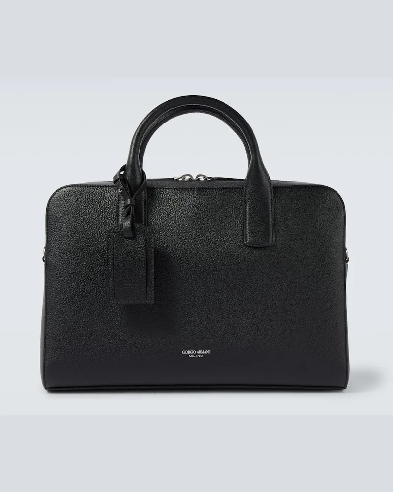 Giorgio Armani Aktentasche aus Leder Schwarz