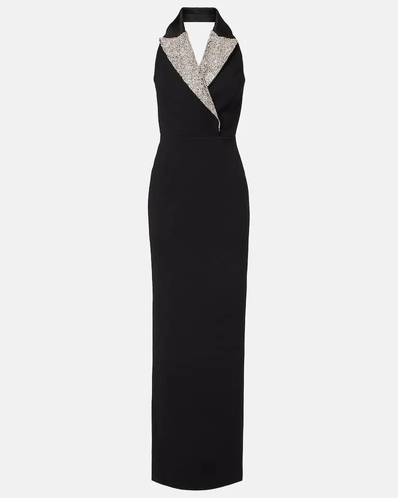 Rebecca Vallance Maxikleid mit Kristallen Schwarz
