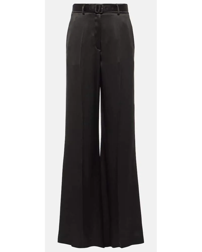 Gabriela Hearst Weite Hose Mabon aus Seide Schwarz
