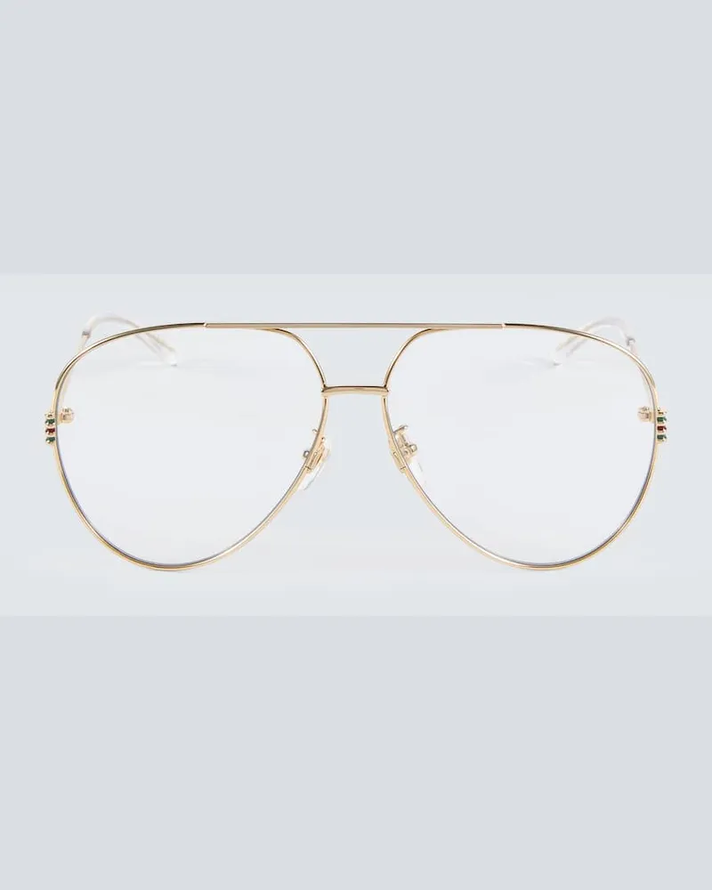 Gucci Aviator-Brille Gold
