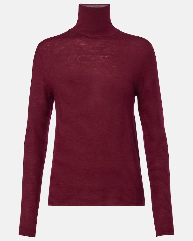 Lisa Yang Pullover Lory mit Rollkragen Burgunderrot
