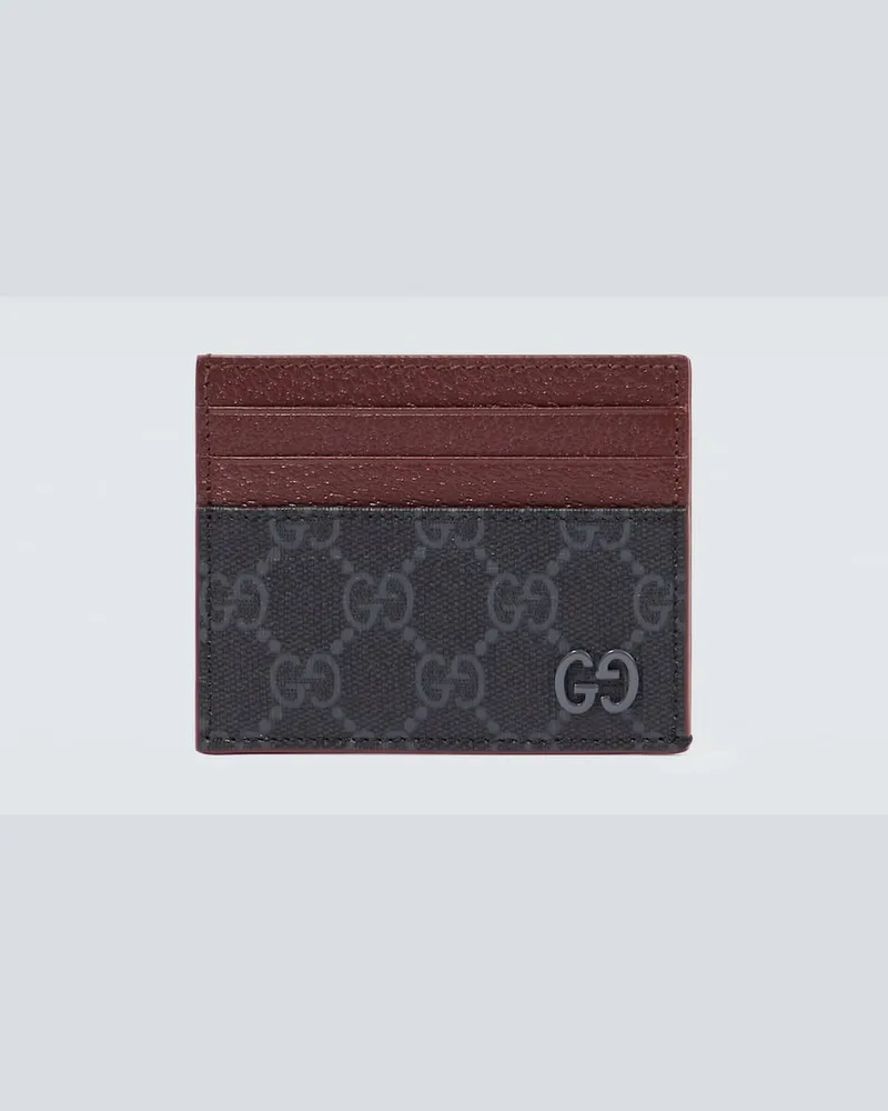 Gucci Kartenetui GG aus Canvas und Leder Schwarz
