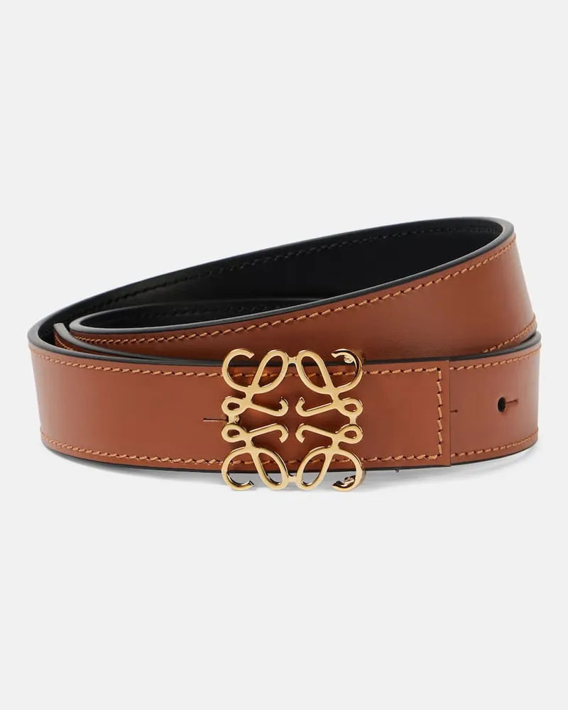 Loewe Wendbarer Gürtel Anagram aus Leder Braun