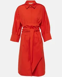 Max Mara Hemdblusenkleid aus Baumwollpopeline Orange