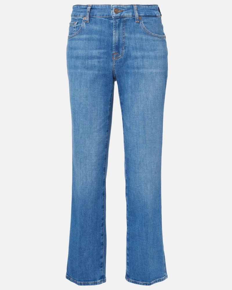 7 for all mankind Mid-Rise Straight Jeans Calie Blau
