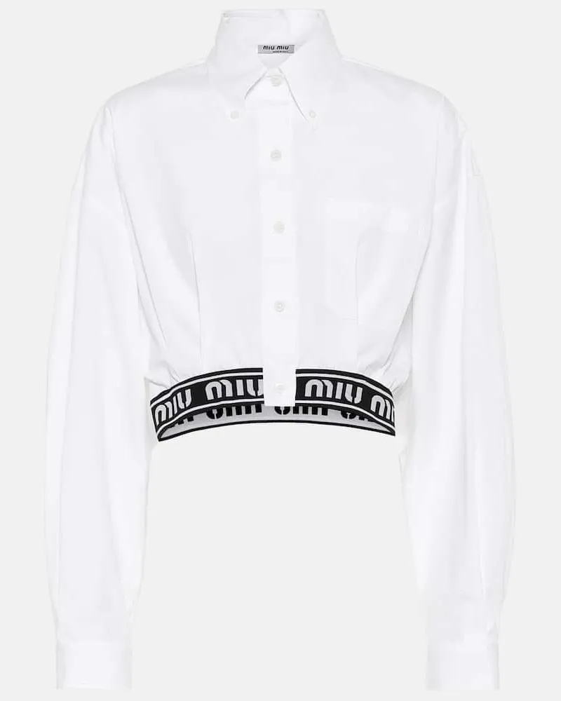 Miu Miu Cropped-Hemd aus Baumwolle Weiã
