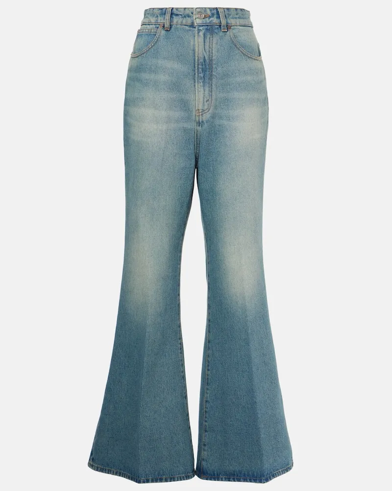Victoria Beckham High-Rise Flared Jeans Blau