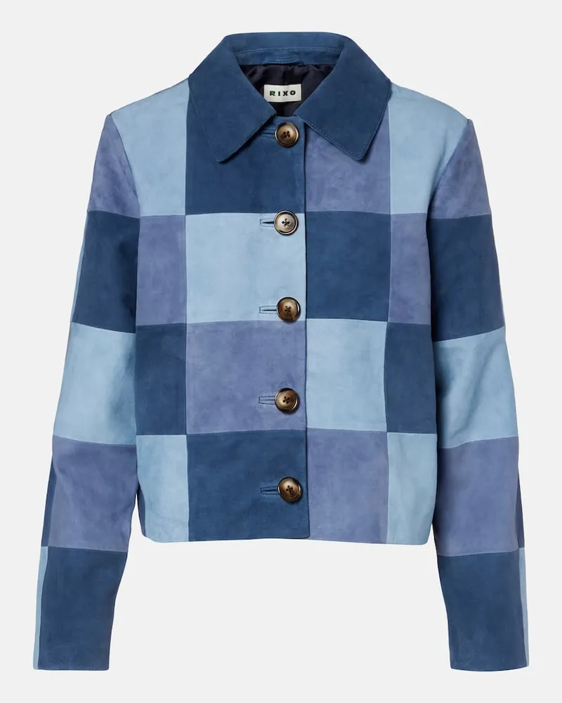 RIXO Jacke aus Veloursleder Blau