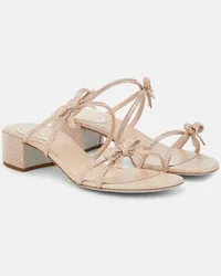 René Caovilla Verzierte Sandalen Caterina 40 aus Satin Nude