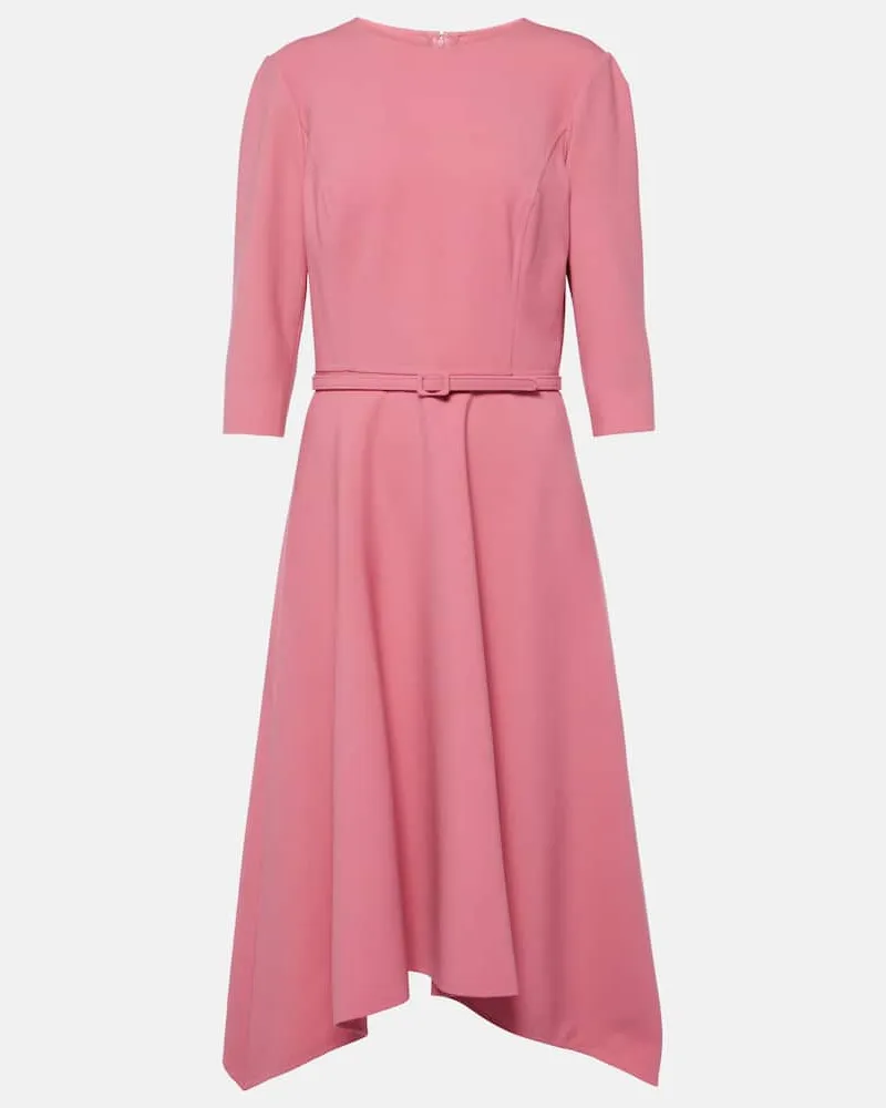 Oscar de la Renta Midikleid aus einem Wollgemisch Rosa