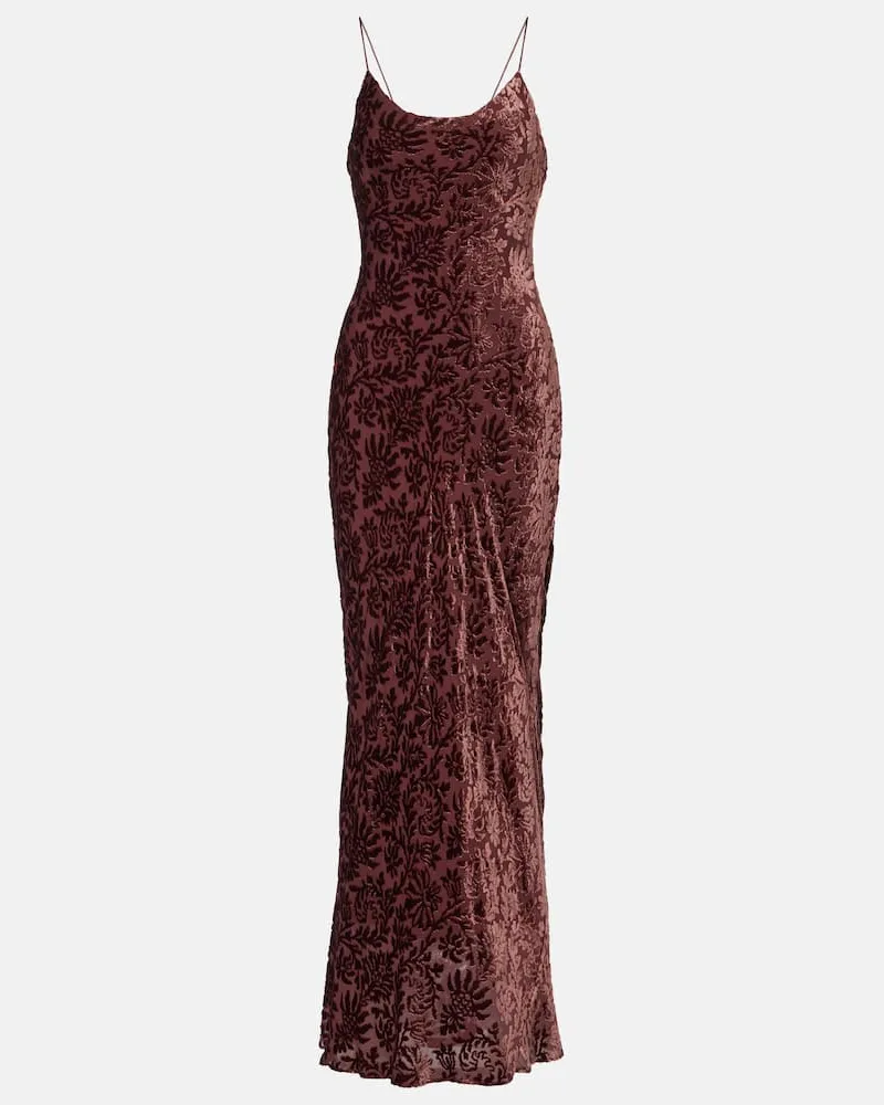 Veronica Beard Maxikleid Jolynn aus Jacquard Burgund