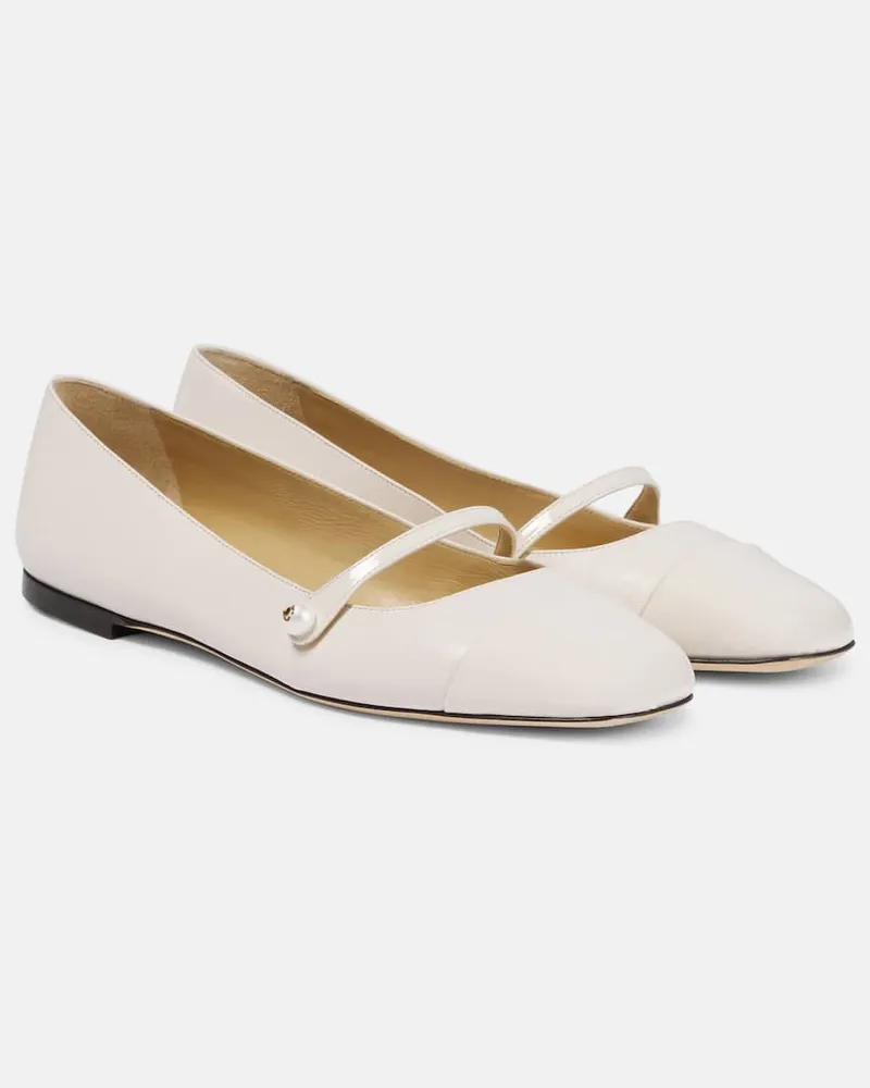 Jimmy Choo Ballerinas Elisa aus Leder Weiß
