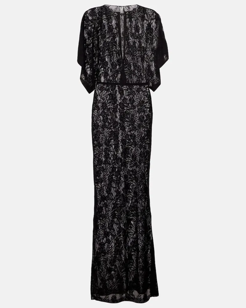 Norma Kamali Robe Obie aus Spitze Schwarz