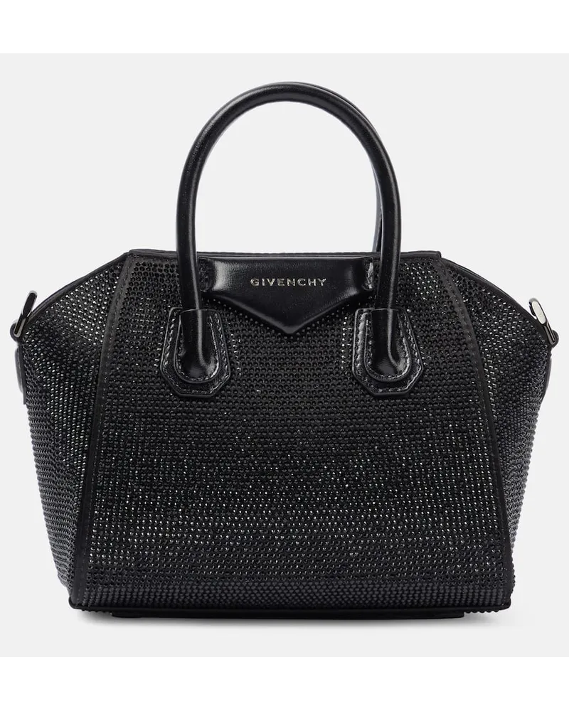 Givenchy Tote Antigona Toy Mini mit Kristallen Schwarz