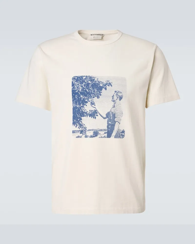J.W.Anderson Bedrucktes T-Shirt aus Baumwoll-Jersey Weiß