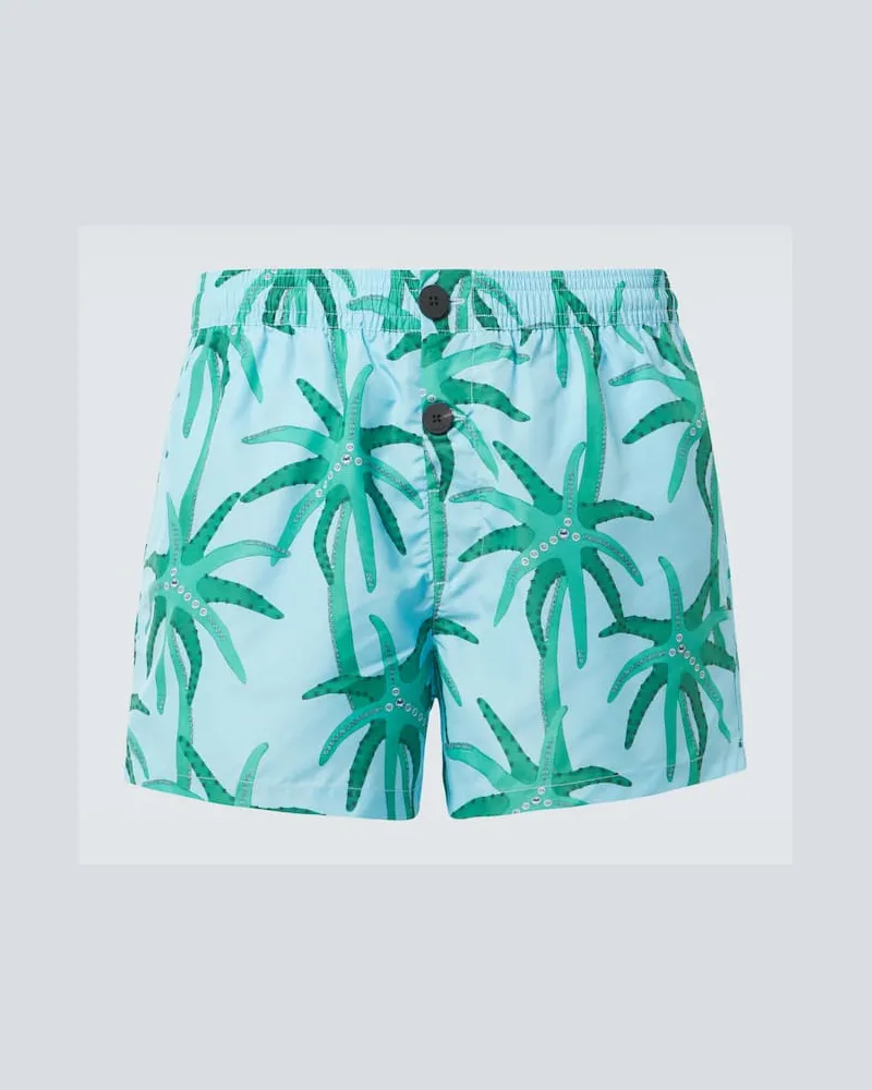 Jacquemus Bedruckte Badeshorts Puntini Blau
