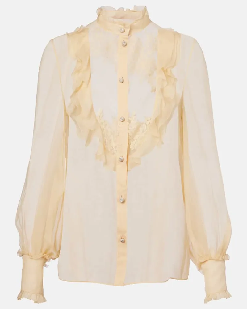 Valentino Garavani Bluse aus Seidenchiffon Beige