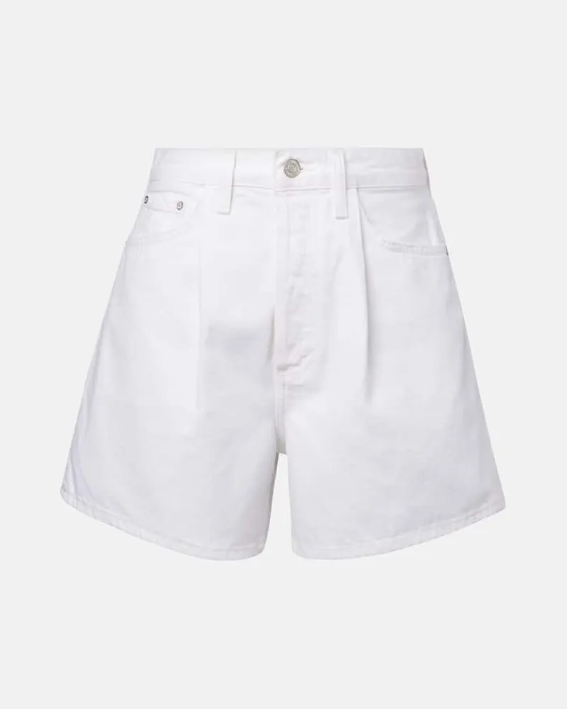 AGOLDE High-Rise Jeansshorts Rhoda Weiß
