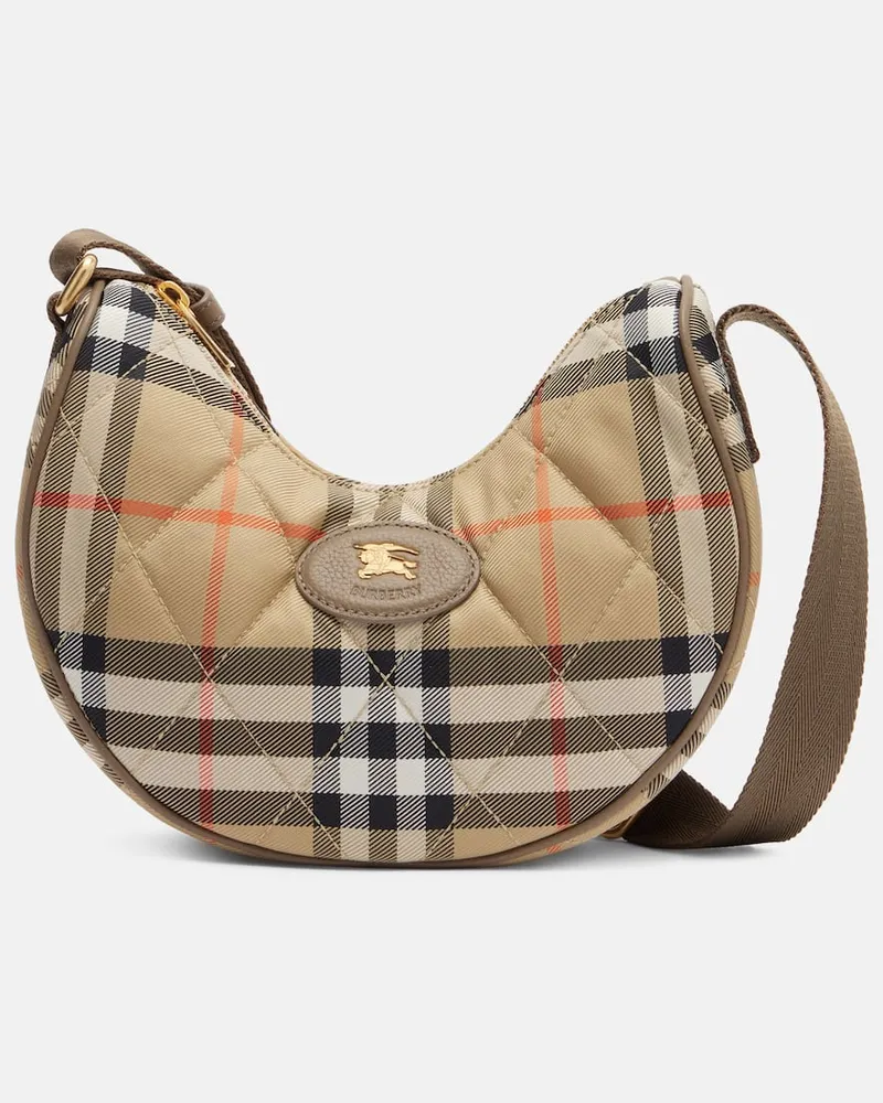 Burberry Schultertasche Horseshoe Small Check Beige