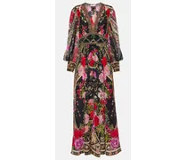 Bedrucktes Maxikleid aus Seide