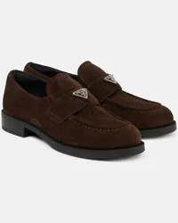 Prada Loafers aus Veloursleder Braun