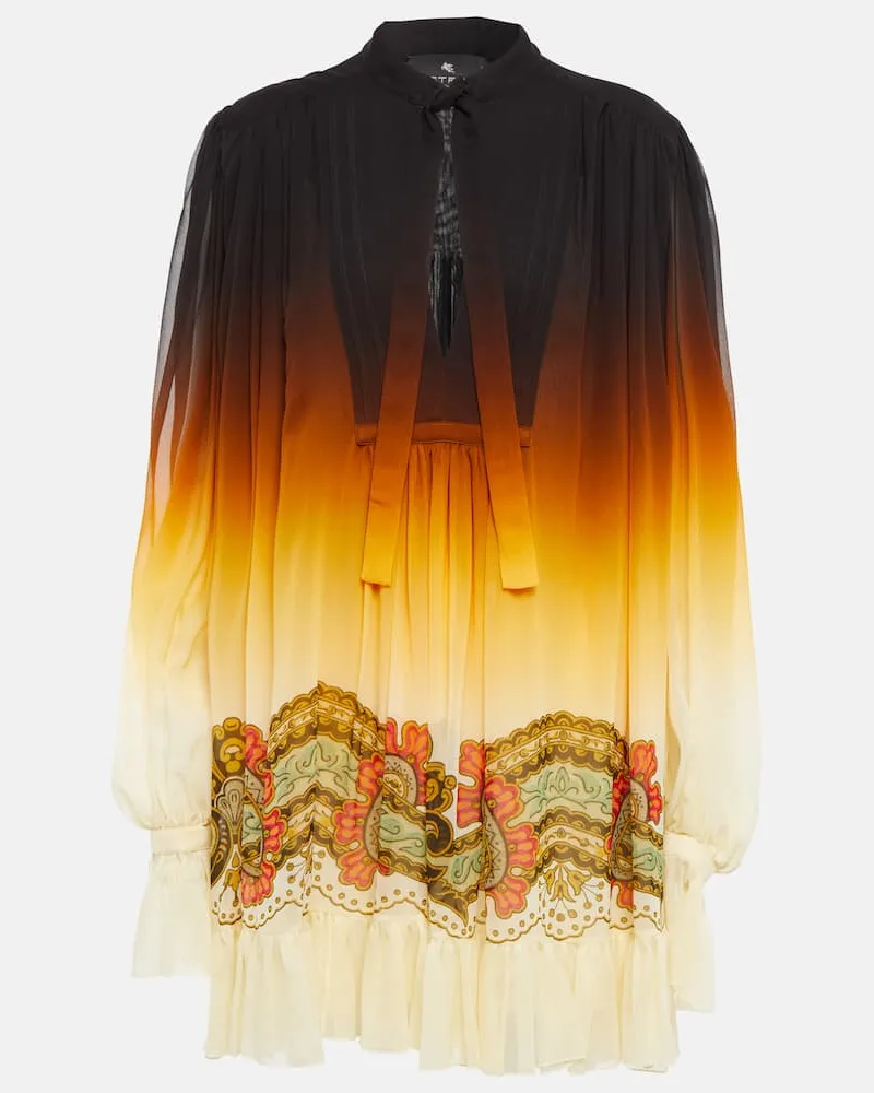 Etro Minikleid aus Seiden-Georgette Multicolor